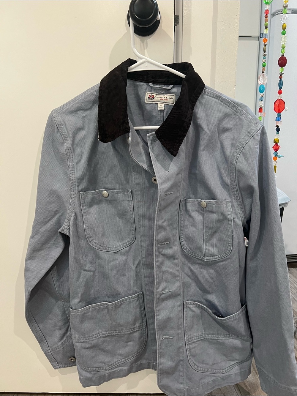 J. Crew Light Blue Jean Jacket with Dark Contrast Collar - Picture 4 of 6